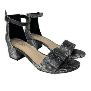Sugar Noelle Sandals Heels in Taupe Snake Print 8